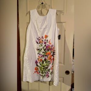 Madison White Dress with Colorful Floral Design